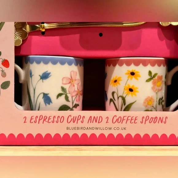 BRITISH TEA SHOP ESPRESSO CUP SET. MADE BY BLUEBIRD & WILLOW - Picture 6 of 7